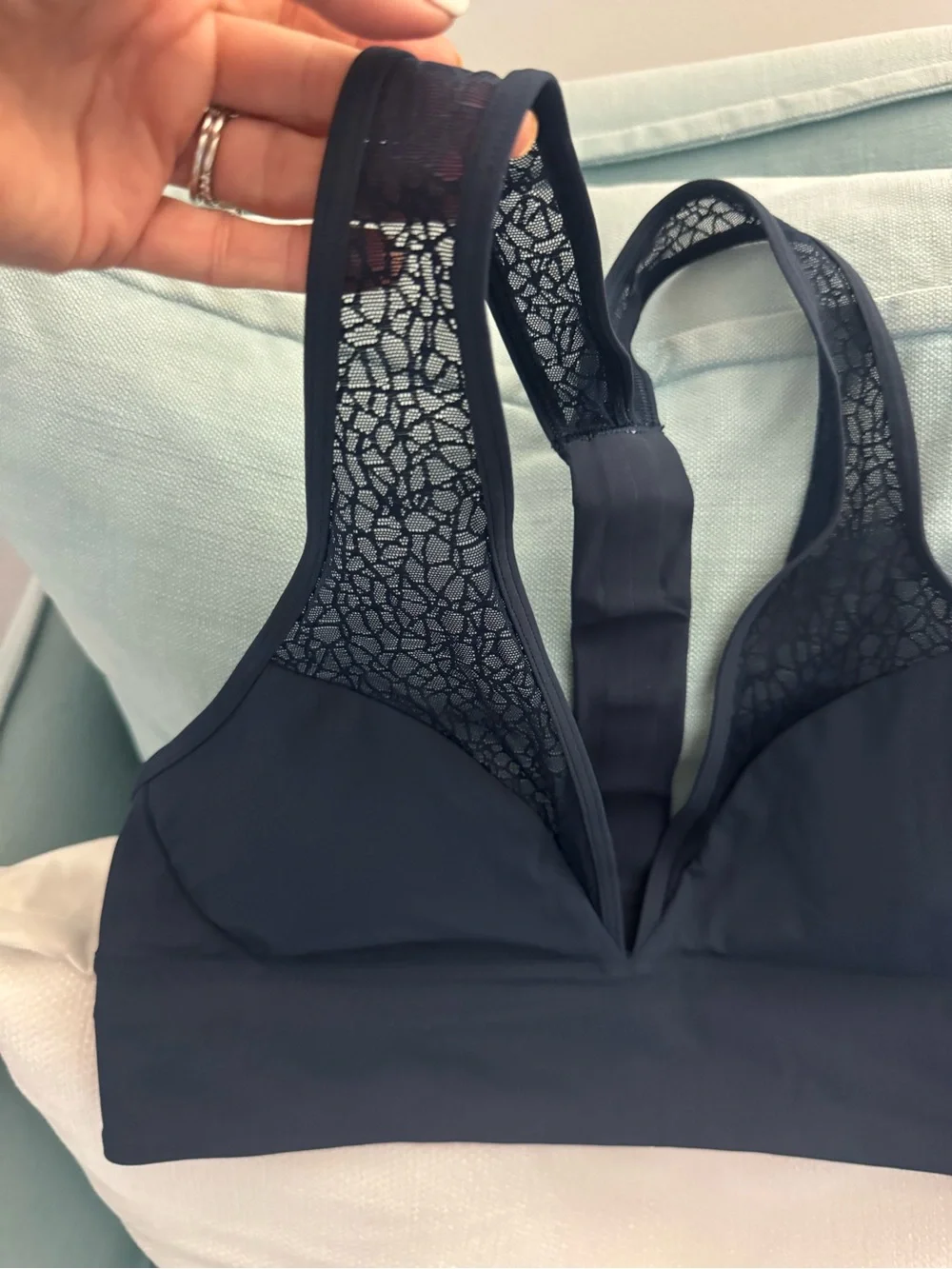 lululemon athletica Navy Lace-Back Sports Bralette